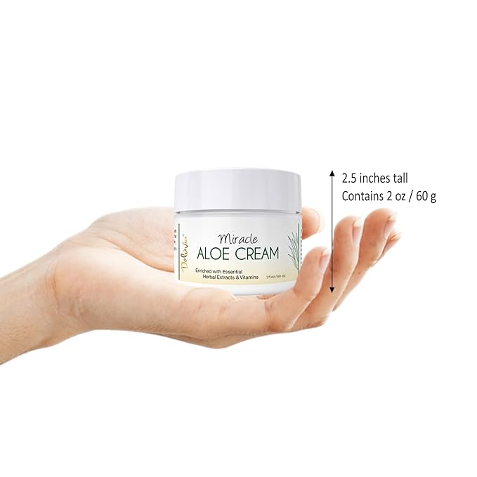 Deluvia Miracle Aloe Cream | Face & Body Moisturizer with Vitamin E & Organic Aloe Vera | Hydrating, Soothing for Dry Skin | Psoriasis, Eczema - 2 oz