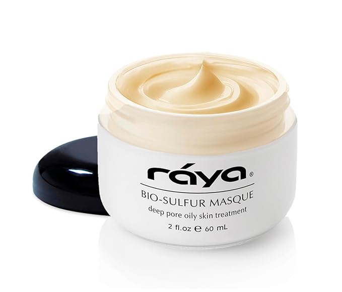 Raya Bio-Sulfur Masque (708) | Facial Clay Mask for Deep Pore Cleansing, Exfoliating Face Pack for Oily, Break-Out Skin | Vitamin-B and Bio Sulfur Formula to Control Oiliness | Skincare Face Mask