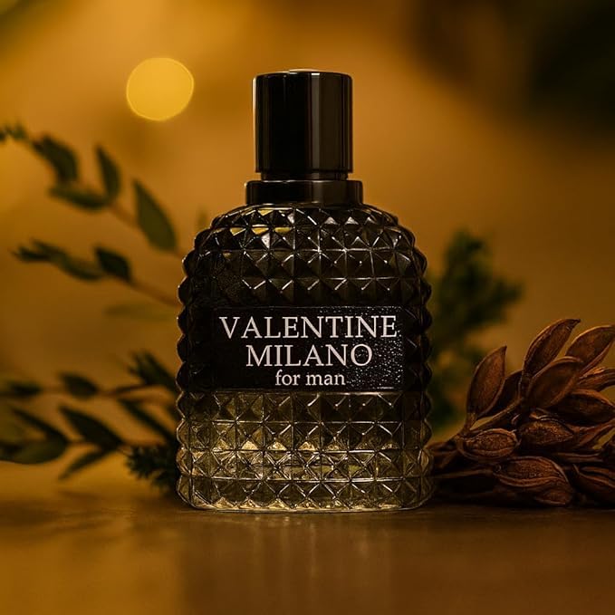 Mens Cologne, Valentine Milano Eau de Parfum Spray for Men – 3.4 Fl. Oz | Amber Wood Scent | Long Lasting Fragrance Inspired by Designer Cologne - (2 Pack)