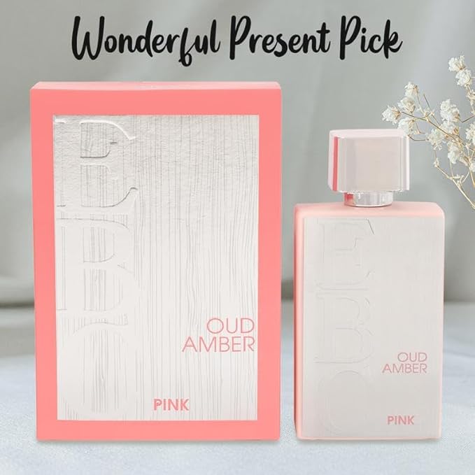 Oud Amber Pink Perfume for Women Eau De Parfum, Luxury Fragrance with Woody Notes and Cedar, 3.4 fl.oz/100ml