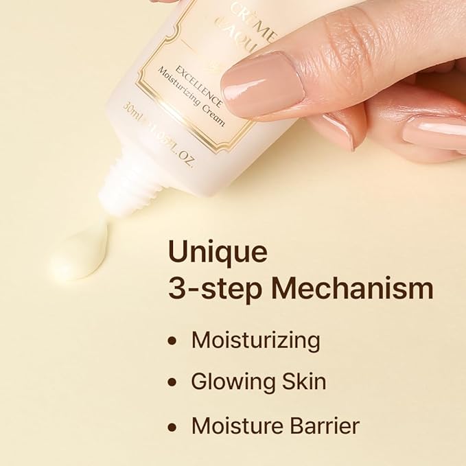 PARIS CRÈME d’AQUA EXCELLENCE – Hydrating & Moisture-Balance Cream for Smooth, Refreshed Skin, Lightweight & Fast-Absorbing, 1.01 fl oz (30 ml)