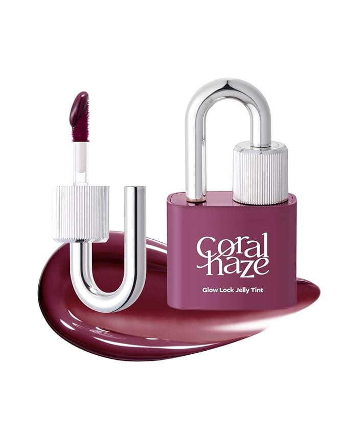 CORLAHAZE Glow Lock Jelly Tint 109 Heavy 4g, Hydrating Jelly Glow Lip Stain, Glass-Like Shine Lip Gloss, Long-Lasting Color, Moisturizing Lip Enhancer, Collectible Lock-Shaped Design, Korean Makeup