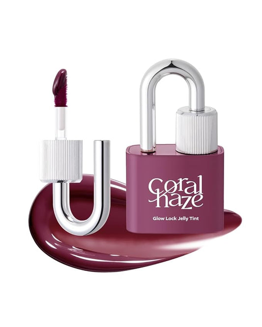CORLAHAZE Glow Lock Jelly Tint 109 Heavy 4g, Hydrating Jelly Glow Lip Stain, Glass-Like Shine Lip Gloss, Long-Lasting Color, Moisturizing Lip Enhancer, Collectible Lock-Shaped Design, Korean Makeup
