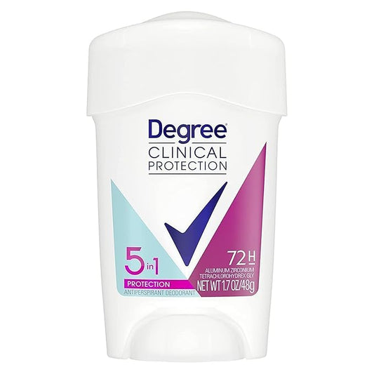 Degree Clinical Protection Antiperspirant Deodorant 72-Hour Sweat & Odor Protection 5-in-1 Antiperspirant for Women 1.7 oz