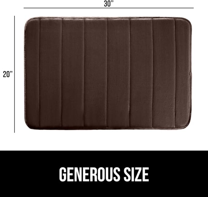 GORILLA GRIP Memory Foam Bath Mat, Soft Absorbent US Designed Bathroom Rug, Gripping Dots Machine Washable Bathmat, Cushioned Floor Mats, Shower Sink Rugs Room Décor Accessories, 30x20 Brown