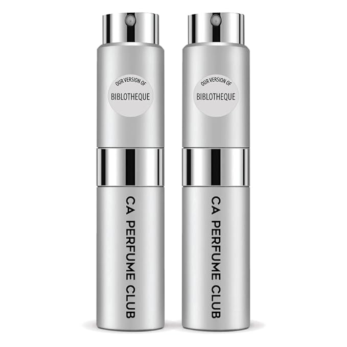 CA Perfume Club Impression of Biblotheque For Women & Men Replica Version Fragrance Concentrated Long Lasting Eau de Parfum Spray Refillable Atomizer Bottle 0.27 Fl Oz (Pack of 2)