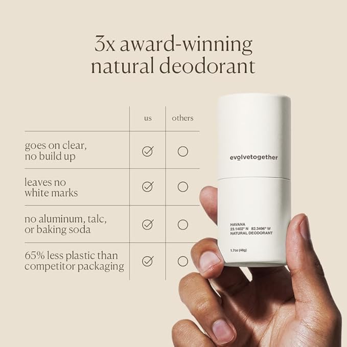 evolvetogether Aluminum Free Natural Deodorant Duo for Women & Men | Mandarin, Oud & Patchouli | Neutralizes Odors, Soothes Skin | Vegan, Cruelty-Free, Baking Soda Free | Made in USA (Monaco 1.69 Oz)