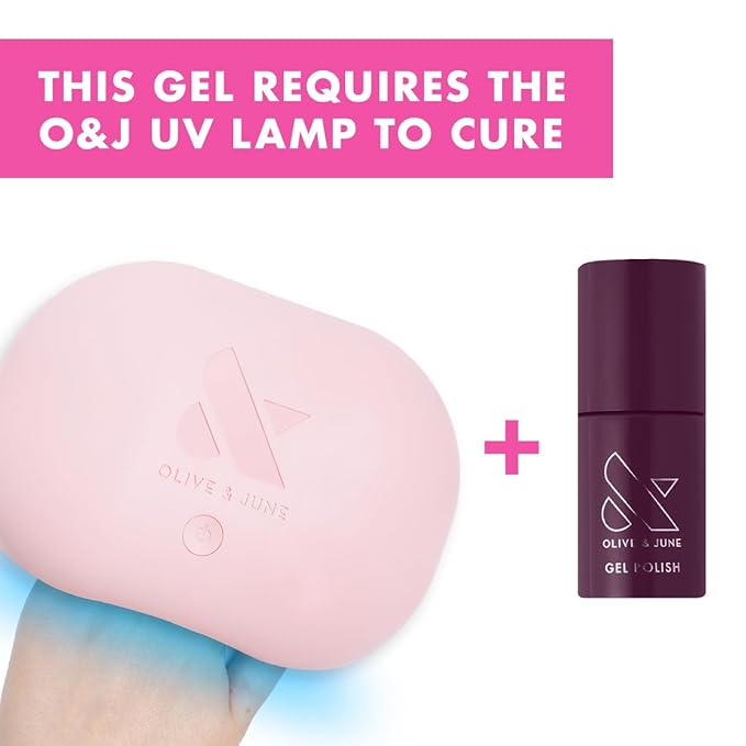 Olive & June Gel Polish | UV LED Nail Lamp Needed | Long Lasting Formula | Up to 21 Days of Wear | Damage-Free Removal | Salon-Quality Manicure, Pedicure at Home | Plaza | Mulberry Purple