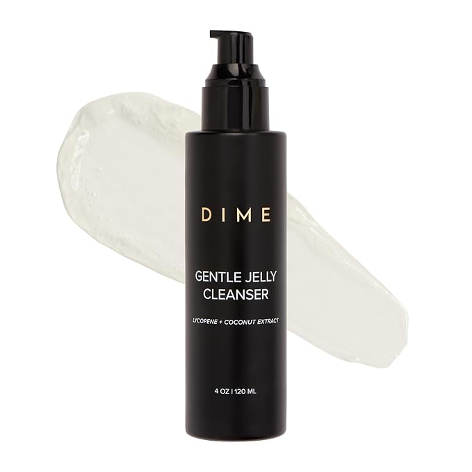 DIME Beauty Gentle Jelly Cleanser, Hydrating Facial Cleanser and Makeup Remover with Vitamin E, Face Wash for Sensitive Skin, 4 oz (120 ml)