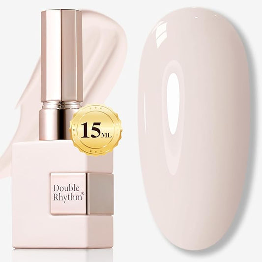 Double Rhythm 15ML Gel Polish Pure Sheer Same Color Same Bottle Soak Off Gel Polish Art Manicure Salon DIY at Home for Women (Pink White-A1479)