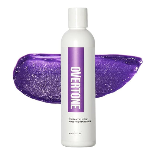 Overtone Daily Color Depositing Conditioner, Vibrant Purple, 8oz, Hydrating, Damage-Free Temporary Hair Color for All Hair Types with Shea Butter & Coconut Oil, Vegan & Cruelty-Free