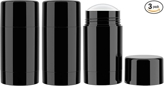 Tekson 2.5oz Empty Refillable Deodorant Containers, 3PCS Twist-UP Containers Tubes, Empty Balm Travel for Lotion Stick