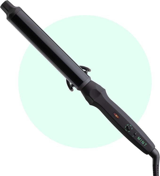 MINT Professional Clamp-Free Curling Wand 1 1/4 Inch for Long Hair | Extra Long Curl Wand with 4-Heater Ionic Ceramic Barrel | Best Curling Wands | Adjustable 230-430°F | Worldwide Dual Voltage