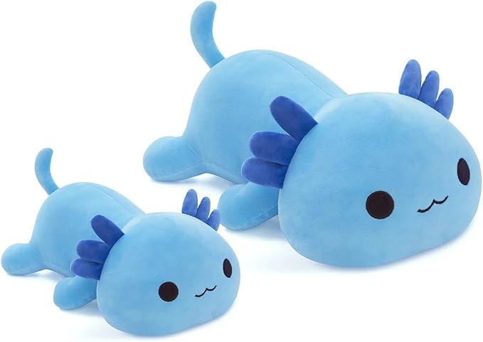 Blue Axolotl Plush Pillow Cute and Soft Axolotl Stuffed Animal Kawaii Plushie Toy Great Gift for Kids, 19.7"