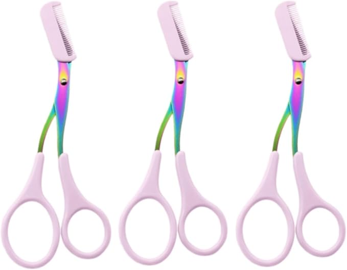 Eyebrow Razor for Women & Men, 2-in-1 Stainless Steel Eyebrow Grooming Tool & Facial Hair Trimmer, Precision Edges & Safe Painless Use, Unisex at-Home Kit, 5.04 X 2.04inch (Purple,3)