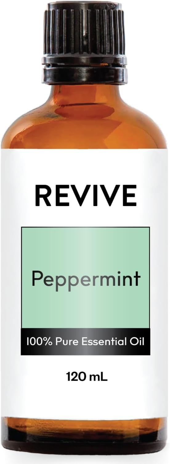 Peppermint Essential Oil 120mL by Revive Essential Oils - 100% Pure Therapeutic Grade, for Diffuser, Humidifier, Massage, Aromatherapy, Skin & Hair Care