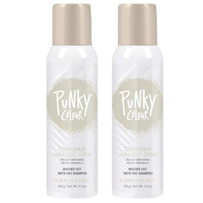 Punky Temporary Hair Highlight Spray, Platinum Blonde, 3.5 oz, 2-Pack
