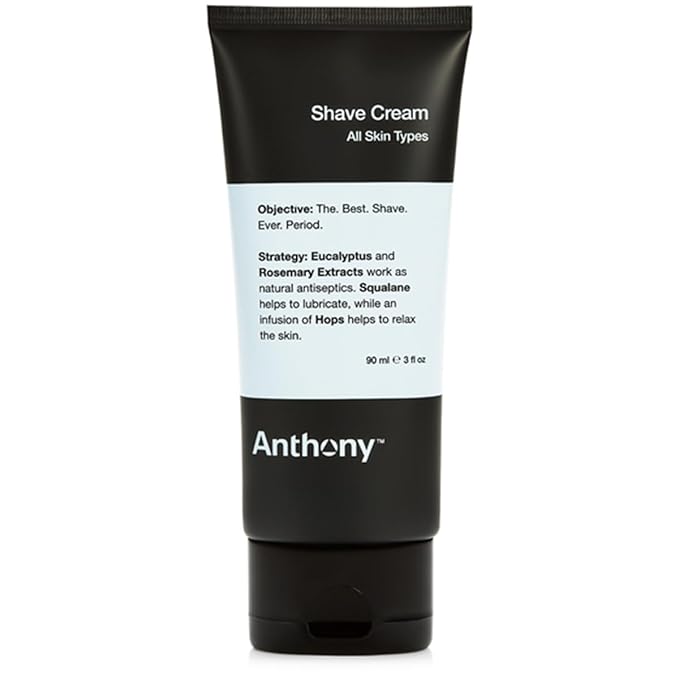 Anthony Shaving Cream Mens Sensitive Skin: Squalane, Eucalyptus, Spearmint and Rosemary Extracts, Help Soothe, Refresh, Cool, and Condition Your Skin for Shave 3 Fl Oz