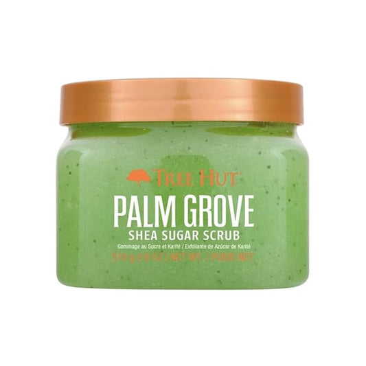 Tree Hut Palm Grove Shea Sugar Scrub, Exfoliating, Hydrating & Moisturizing Body Scrub with Shea Butter & Nourishing Essential Oils, Smooth & Soften Skin, 18 oz