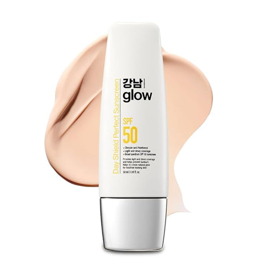 Day Shield Perfect Sunscreen SPF 50 - Effortless Tinted Sunscreen with Zinc Oxide, Sheer Moisturizer for face, Quick Absorption, Broad Spectrum, All Skin Types, Korean Skincare, 1.69 floz