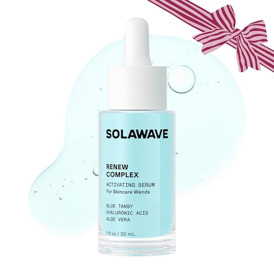 Solawave Renew Complex Red Light Therapy Activation Serum for Face & Neck | Pairs with LED Facial Wand Device | Hydrates & Plumps the Skin | Blue Tansy, Aloe Vera, Hyaluronic Acid (1 Oz)