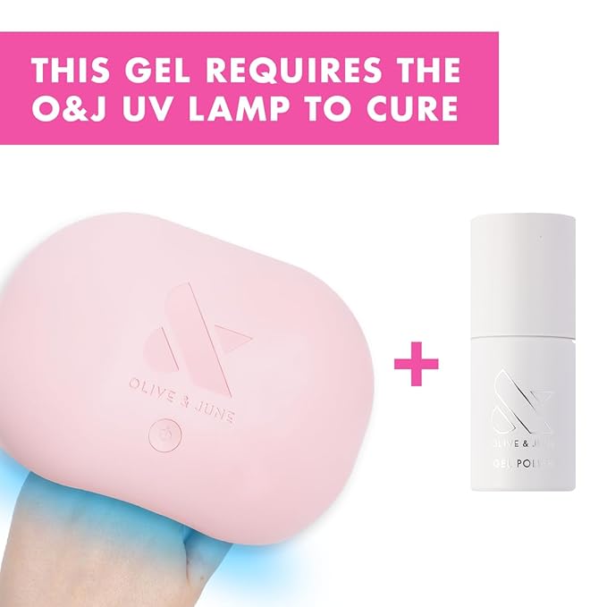 Olive & June Gel Polish | UV LED Nail Lamp Needed | Long Lasting Formula | Up to 21 Days of Wear | Damage-Free Removal | Salon-Quality Manicure, Pedicure at Home | HD | Crisp White