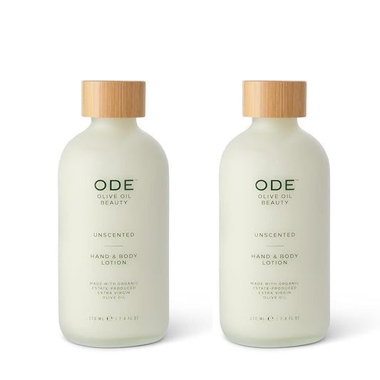 McEvoy Ranch Unscented Hand & Body Lotion (2-pack) by ODE Olive Oil Beauty, Organic EVOO, Everyday Hydration, California Made