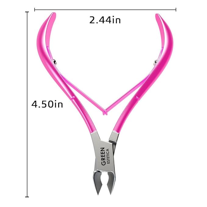 Professional Cuticle Trimmer Nail Cuticle Cutter Stainless Steel Cuticle Nippers with Sharp Blades of Cuticle Remover Clippers Manicure Tools Double Spring - Pedicure Nail Tools (Pink - 4 Pack)