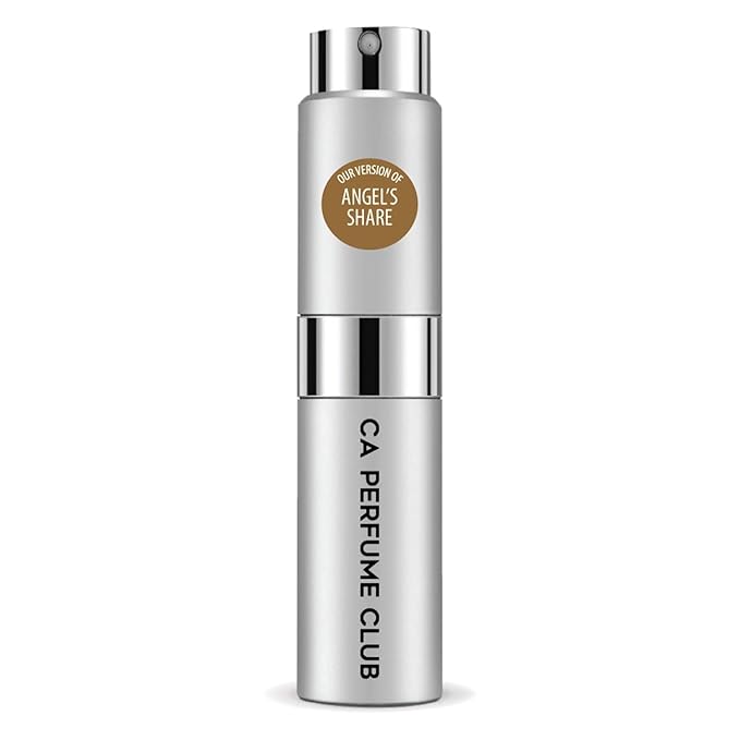 CA Perfume Impression of Angel's Share for Women and Men Amber Vanilla Scent Long Lasting Unisex Fragrance Eau De Parfum Travel Size Refillable Atomizer Spray 0.27 Fl Oz 8ml