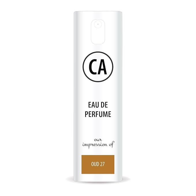 CA Perfume Impression of Oud 27 Unisex Eau De Parfum Amber Woody Scent Long Lasting Unisex Fragrance Travel Size TSA Ready for Day and Night Wear 0.33 Fl Oz 10ml