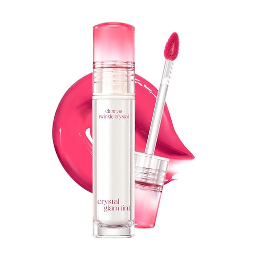 CLIO CRYSTAL GLAM TINT (010 BABY BERRY), Glossy Finish, Lightweight, Buildable, Glass-Like, Smoothing, Long-Lasting, Vivid
