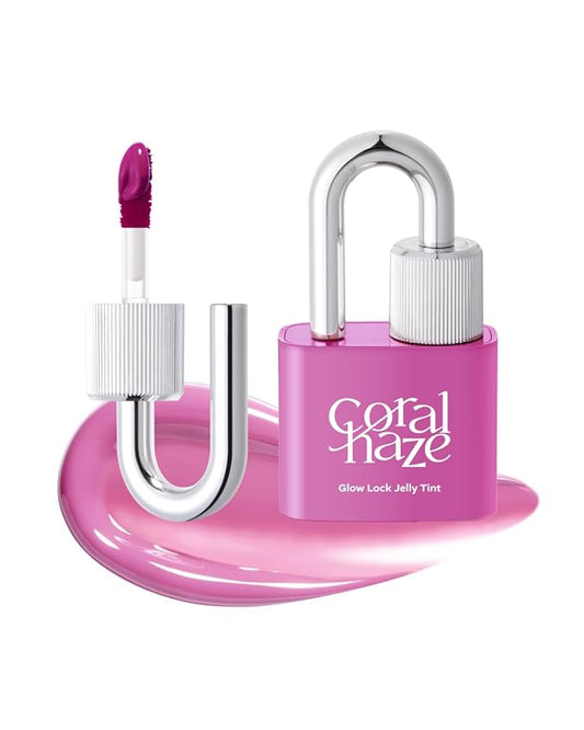 CORLAHAZE Glow Lock Jelly Tint 114 Sure 4g, Hydrating Jelly Glow Lip Stain, Glass-Like Shine Lip Gloss, Long-Lasting Color, Moisturizing Lip Enhancer, Collectible Lock-Shaped Design, Korean Makeup