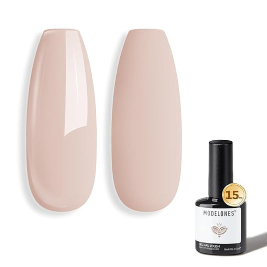modelones Nude Gel Nail Polish Ivory Elegant Color Gel Polish Soak Off LED Nail Lamp Manicure Salon 15 ML