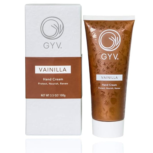 GYV Moisturizing Hand Cream (3.5 oz) for Women, Men | Botanical Oils Formula for Dry Skin (Vainilla)