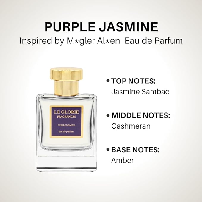 Inspired by M.glers Al.en Eau de parfum, Purple Jasmine EDP, Long Lasting 12-14 Hours Perfume Spray for Women, All Skin Types, Cruelty Free - 1.7 oz 50ml
