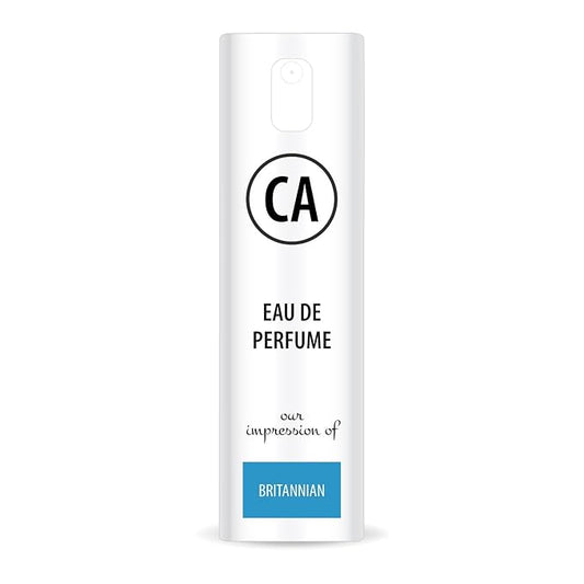 CA Perfume Impression of Britannian Unisex Eau De Parfum Amber Scent Long Lasting Unisex Fragrance Travel Size TSA Ready for Day and Night Wear 0.33 Fl Oz 10ml