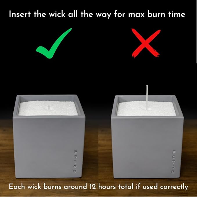 Foton Pearled Candle Multipack Le Cube Concrete Vase Set (2 x 16 Oz) - Misty Monte Scented - Refillable Jar Scented Candle Sand with 15 Wicks Each - Natural Non-Toxic Decorative Candles for Home