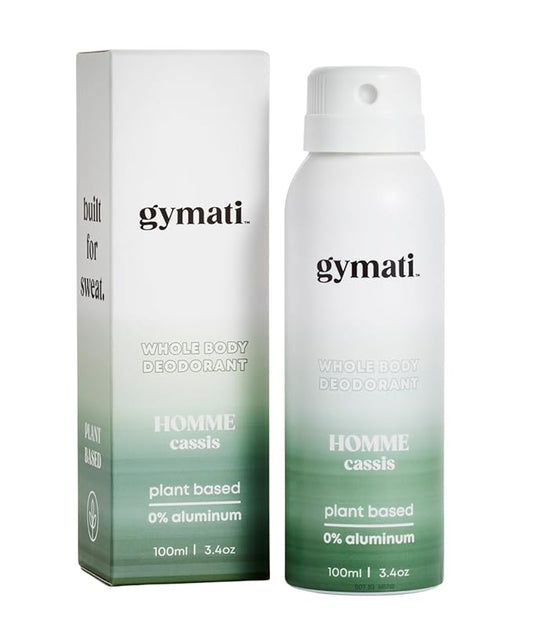 Gymati - Fitness Deodorant Spray for Men - Aluminum-Free -All Day Ultimate Odor Protection - Built For Sweat - Air-Powered - Vegan & Plant-Based - Made in USA - Homme - 3.4oz Travel Size