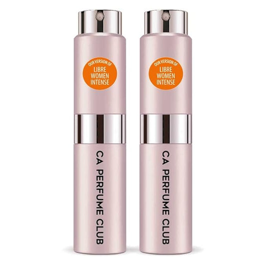 CA Perfume Impression of Libre Women Intense Amber Fougere Scent Long Lasting Perfumes for Women Eau De Parfum Travel Size Refillable Atomizer Spray 0.27 Fl Oz 8ml (Pack of 2)