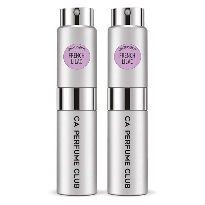 CA Perfume Originals French Lilac for Women and Men Floral Scent Long Lasting Unisex Fragrance Eau De Parfum Travel Size Refillable Atomizer Spray 0.27 Fl Oz 8ml Pack of 2 Pack of 2