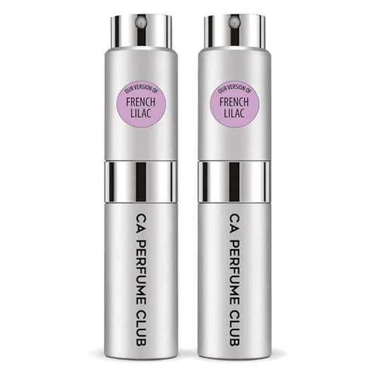 CA Perfume Originals French Lilac for Women and Men Floral Scent Long Lasting Unisex Fragrance Eau De Parfum Travel Size Refillable Atomizer Spray 0.27 Fl Oz 8ml Pack of 2 Pack of 2