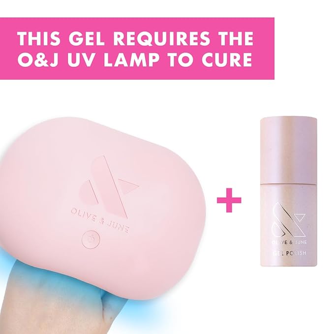 Olive & June Gel Polish | UV LED Nail Lamp Needed | Long Lasting Formula | Up to 21 Days of Wear | Damage-Free Removal |Salon-Quality Manicure at Home | Pink Goldfish | Pink Iridescent