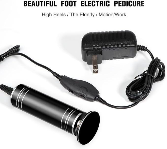 krofaue 1000RPM Electric Callus Remover - Professional Aluminum Foot File Adjustable Pedicure Tool with 60pcs Sandpaper Discs for Dead Skin at Home