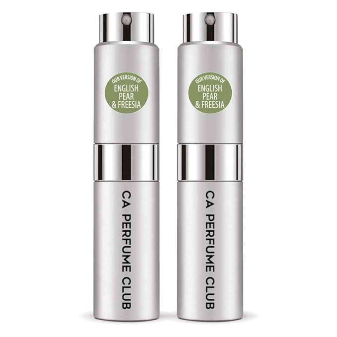 CA Perfume Impression of J. Mlon English Pear & Freesia For Women & Men Replica Version Fragrance Dupes Concentrated Long Lasting Eau de Parfum Spray Refillable Atomizer Bottle 0.27 Fl Oz-X2