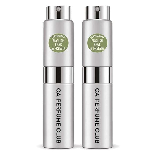 CA Perfume Impression of J. Mlon English Pear & Freesia For Women & Men Replica Version Fragrance Dupes Concentrated Long Lasting Eau de Parfum Spray Refillable Atomizer Bottle 0.27 Fl Oz-X2