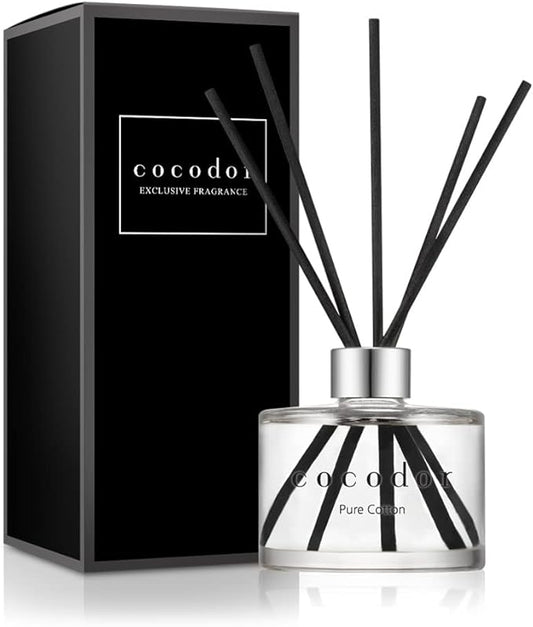 COCODOR Signature Reed Diffuser Set/Pure Cotton / 6.7oz /1 Pack/Home Fragrance Diffuser, Oil Scent Diffuser for Bathroom Shelf Decor