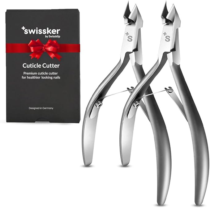 Swissker by Swissklip Cuticle Trimmer I Best Cuticle Remover I Cuticle Nippers, Cutter, Scissors I Nail Nipper used along with Cuticle Pusher Tool, Cuticle Clippers, Nail Cuticle Trimmer (Pack of 2)