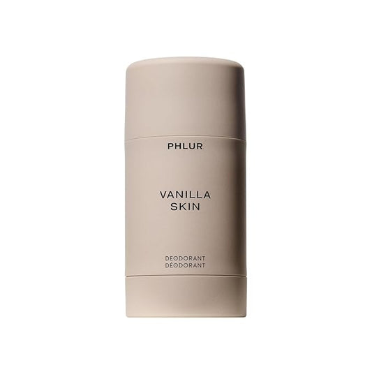 PHLUR Vanilla Skin Natural Deodorant - 48 Hour Odor Protection Natural Baking Soda Free & Aluminum Free, Salicylic Acid, Arrowroot Powder, Algae & Tamanu Oil - No Residue or Irritation
