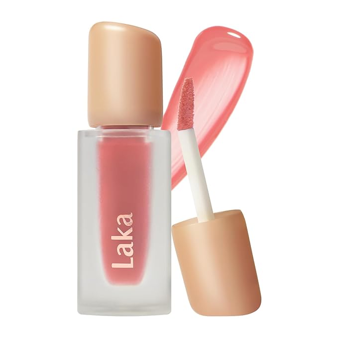 Laka Fruity Glam Tint, 4.5g/0.15oz, Glowing Lip Stain with Wide Color Spectrum, Hydrating & Lightweight Texture, Long-Lasting Bold Stain, Non-Sticky, Vegan, K-Beauty (#126 Lucy)