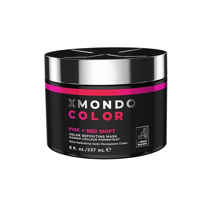 XMONDO Color Pink + Red Shade Shift Color Depositing Mask Infused with Bond Boosters & Hyaluronic Acid to Nourish, Revitalize & Repair, Vegan Formula, 8 Fl Oz 1-Pack